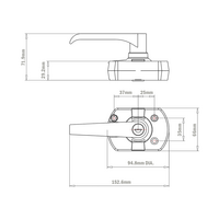 50-310-1 MODULAR SOLUTIONS DOOR PART LOCKING SLIDING AND SWINGING DOOR LATCH